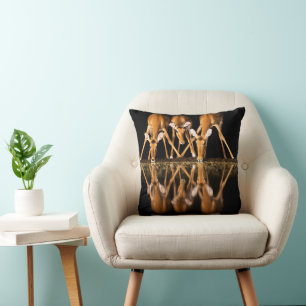 Three Impala Drink Together at Night Throw Pillow