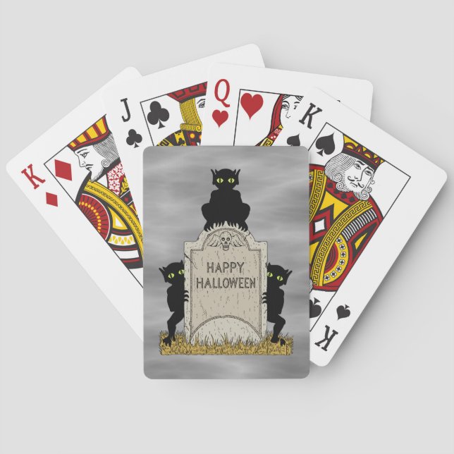 Three Imps Happy Halloween Playing Cards (Back)
