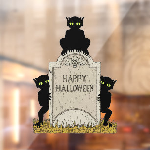 Three Imps Happy Halloween Window Cling