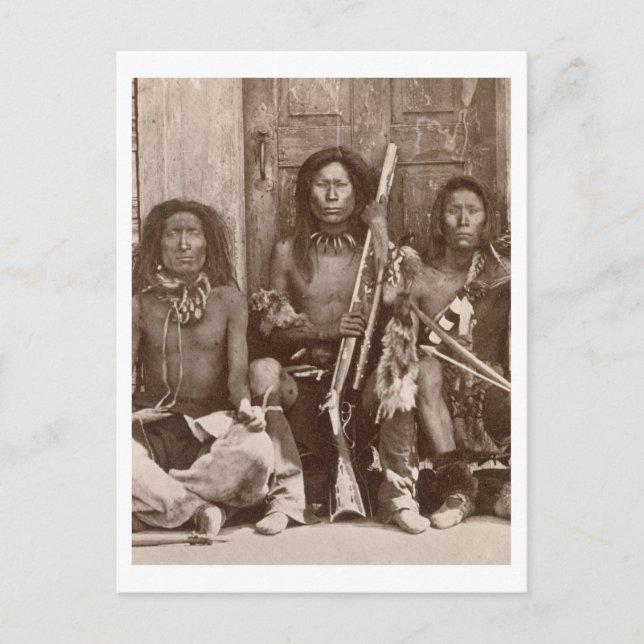 Three Indian Braves, photographed by the Royal Eng Postcard (Front)