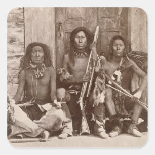 Three Indian Braves, photographed by the Royal Eng Square Sticker