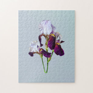 Three Irises in Shades of Magenta Jigsaw Puzzle