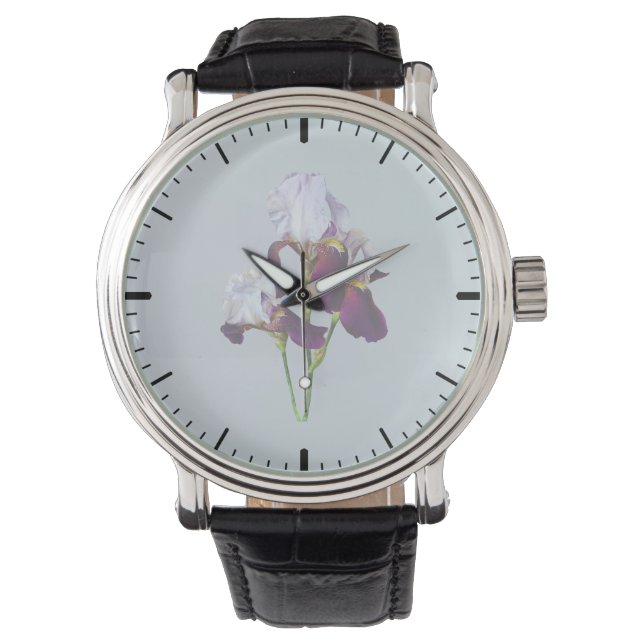 Three Irises in Shades of Magenta Watch (Front)