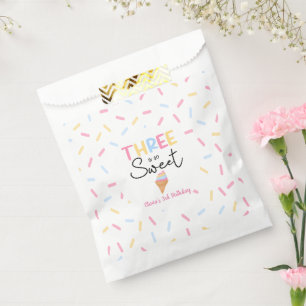 Three Is So Sweet Ice Cream 3rd Birthday Party Favour Bag