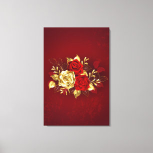 Three Jewellery Roses Canvas Print