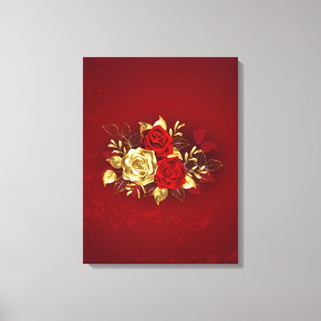 Three Jewellery Roses Canvas Print (Front)