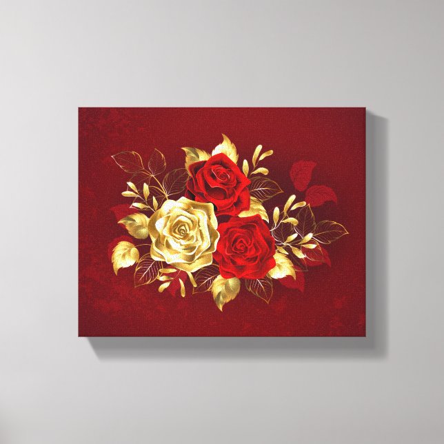 Three Jewellery Roses Canvas Print (Front)