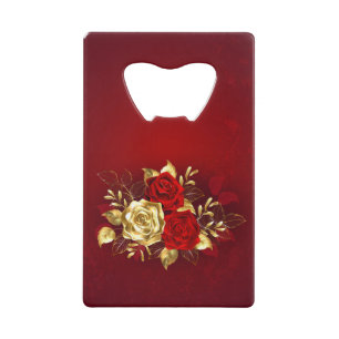 Three Jewellery Roses Credit Card Bottle Opener
