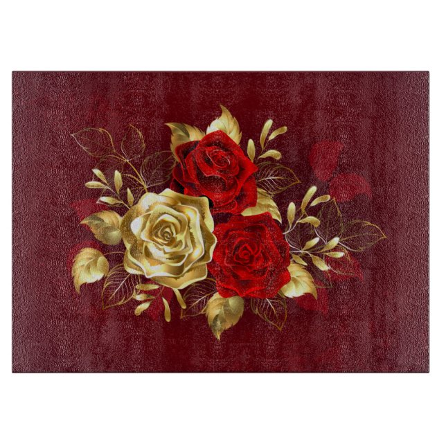 Three Jewellery Roses Cutting Board (Front)