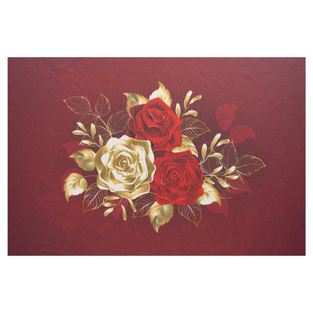 Three Jewellery Roses Fabric (Yard)