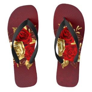 Three Jewellery Roses Flip Flops