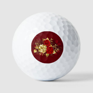 Three Jewellery Roses Golf Balls