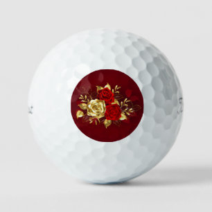 Three Jewellery Roses Golf Balls