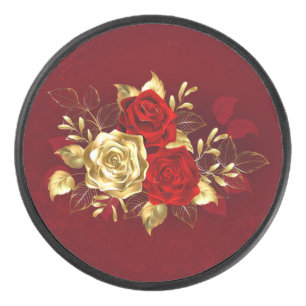 Three Jewellery Roses Hockey Puck
