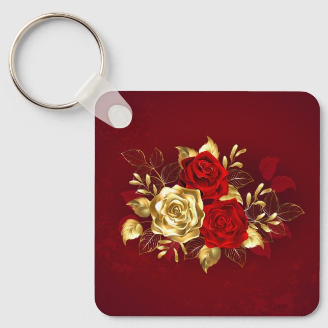 Three Jewellery Roses Keychain (Front)