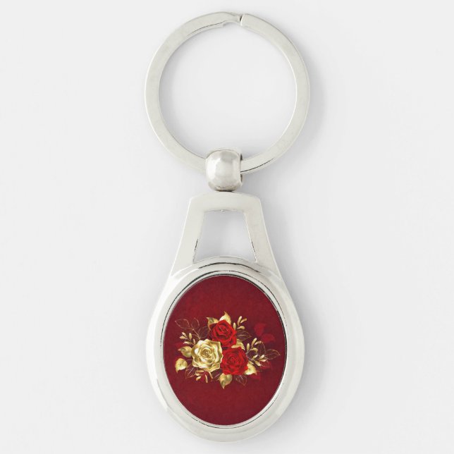 Three Jewellery Roses Keychain (Front)