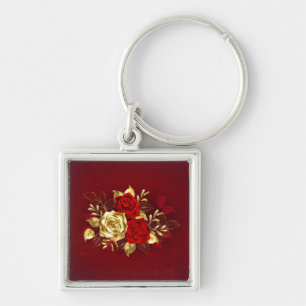 Three Jewellery Roses Keychain
