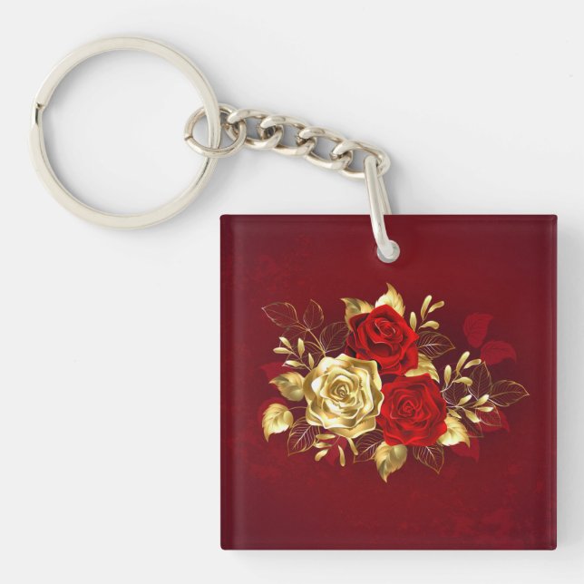 Three Jewellery Roses Keychain (Front)