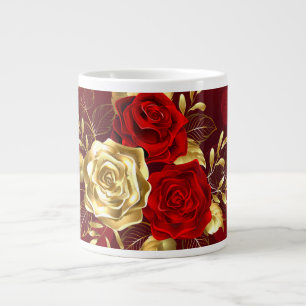 Three Jewellery Roses Large Coffee Mug