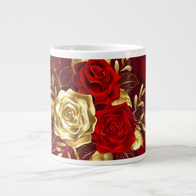 Three Jewellery Roses Large Coffee Mug (Front)