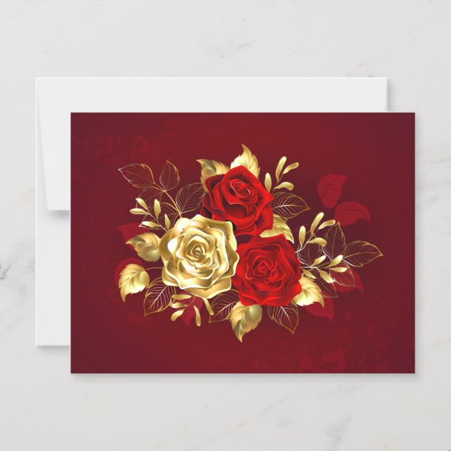 Three Jewellery Roses Magnetic Invitation (Front)