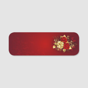 Three Jewellery Roses Name Tag