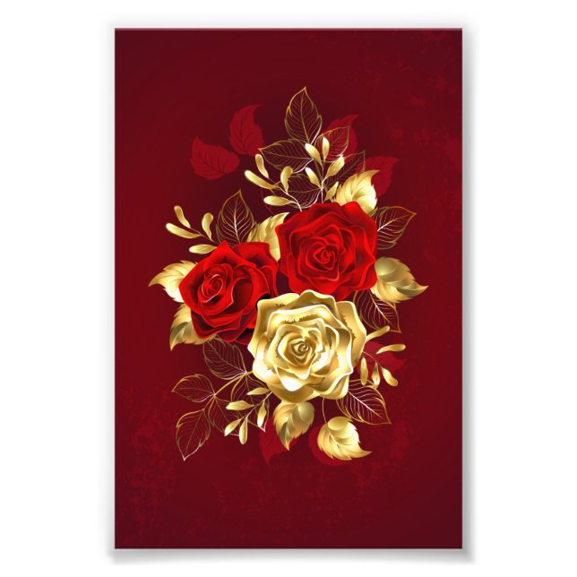 Three Jewellery Roses Photo Print (Front)