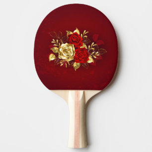 Three Jewellery Roses Ping Pong Paddle