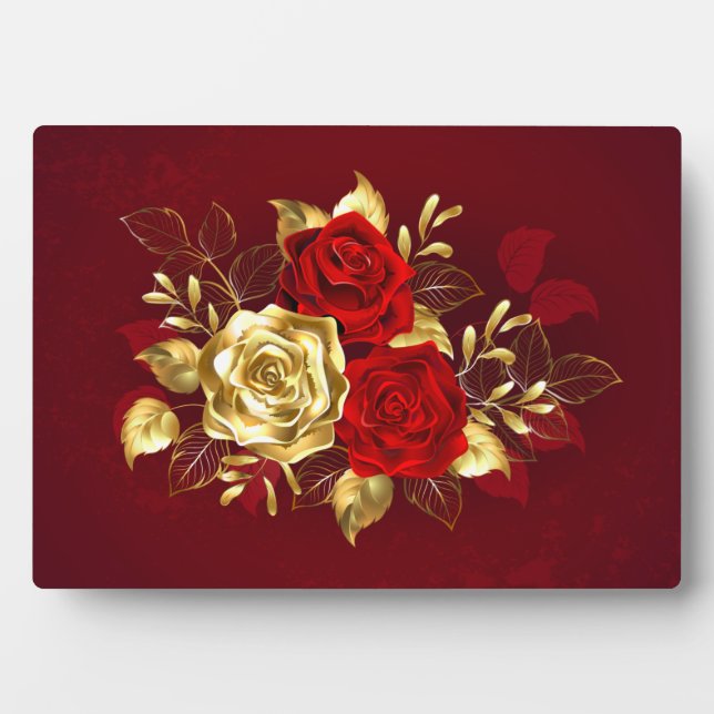 Three Jewellery Roses Plaque (Front)
