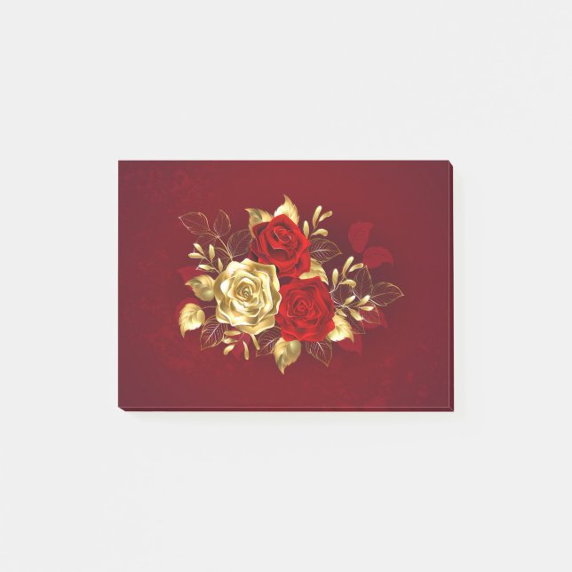 Three Jewellery Roses Post-it Notes (Front)