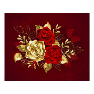 Three Jewellery Roses Poster