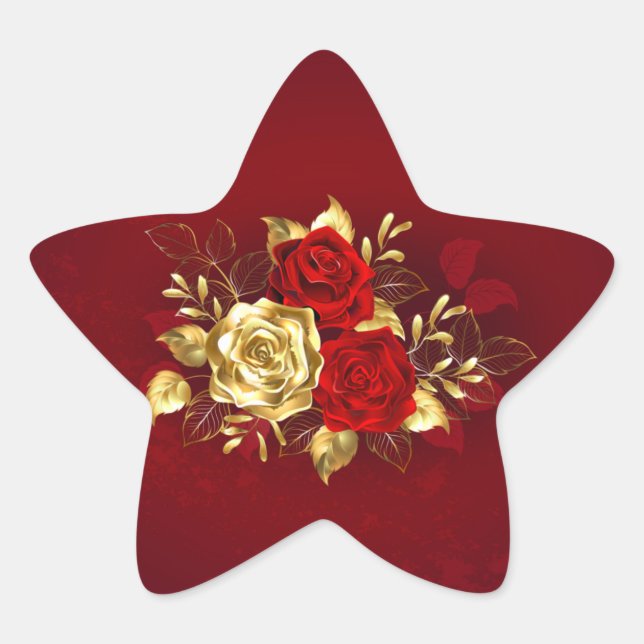Three Jewellery Roses Star Sticker (Front)