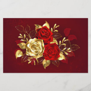 Three Jewellery Roses Stationery