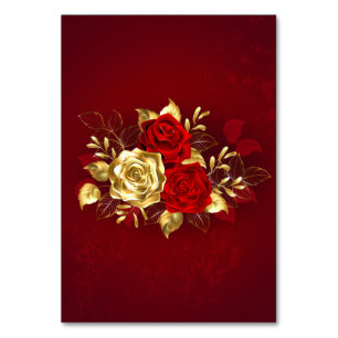 Three Jewellery Roses Table Number