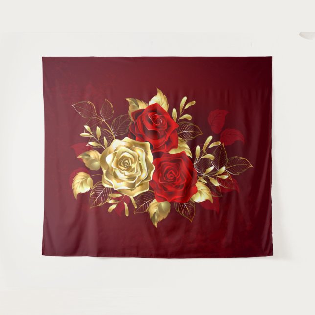 Three Jewellery Roses Tapestry (Front (Horizontal))