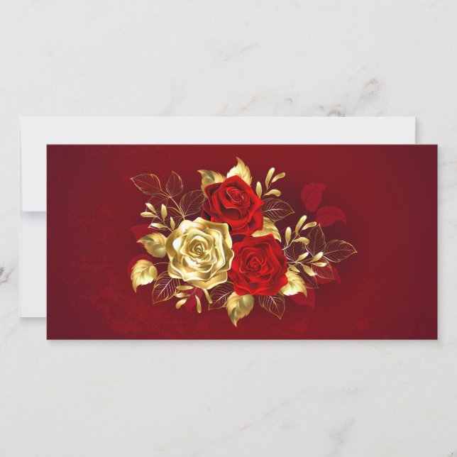 Three Jewellery Roses Thank You Card (Front)