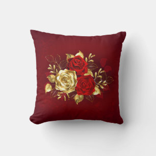 Three Jewellery Roses Throw Pillow