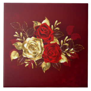 Three Jewellery Roses Tile