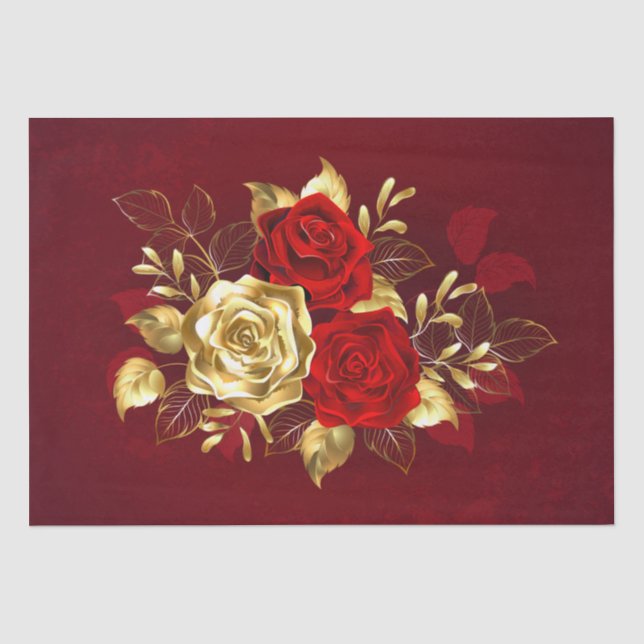 Three Jewellery Roses Tissue Paper (Front)