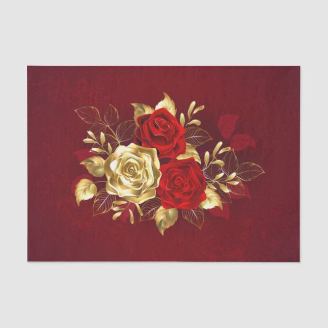 Three Jewellery Roses Tissue Paper (Front)