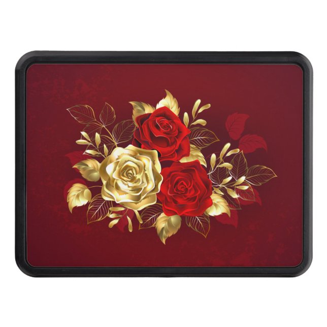 Three Jewellery Roses Trailer Hitch Cover (Front)