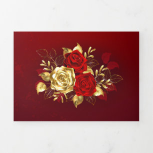 Three Jewellery Roses Tri-Fold Announcement