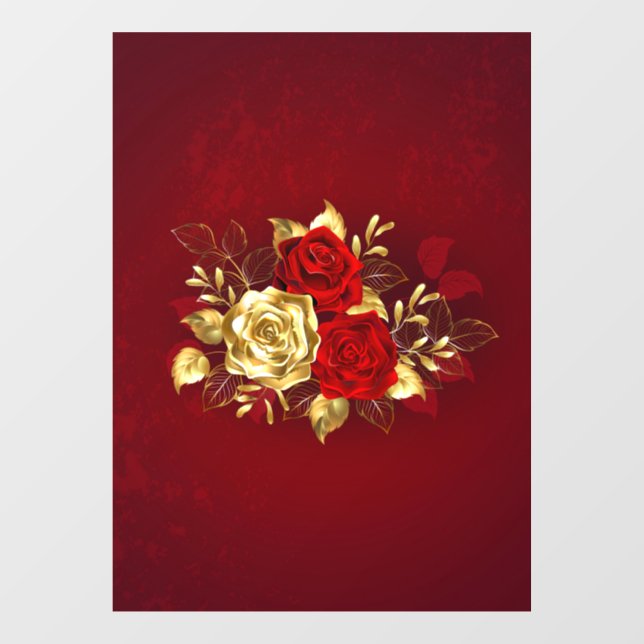 Three Jewellery Roses Window Cling (Sheet)