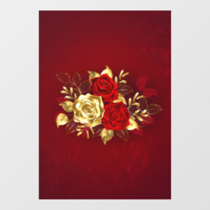 Three Jewellery Roses Window Cling