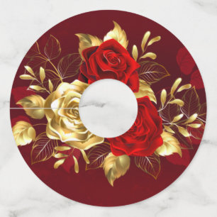 Three Jewellery Roses Wine Glass Tag