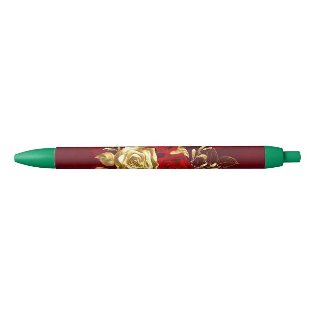 Three Jewelry Roses Black Ink Pen (Front)