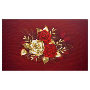 Three Jewelry Roses Fabric