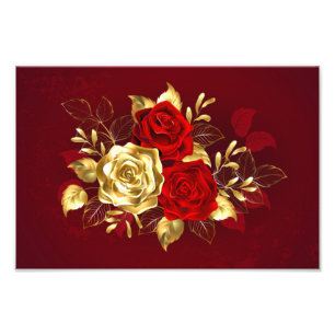 Three Jewelry Roses Photo Print