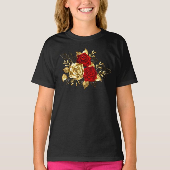 Three Jewelry Roses T-Shirt (Front)