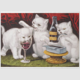 Three Jolly Kittens at the Feast Tissue Paper